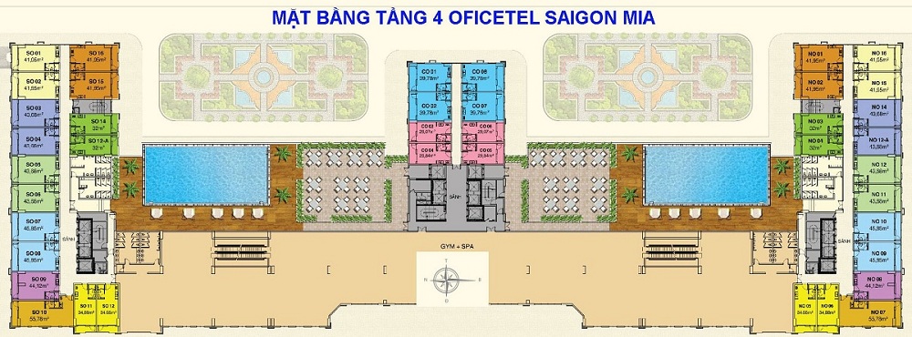 mặt bằng Căn hộ Saigon Mia tầng 3-4